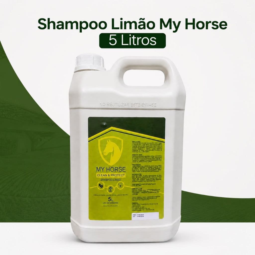 Shampoo Capim Limão My Horse 5L Equinos Cães e Gatos Hidratante com Glicerina Brilho e Maciez