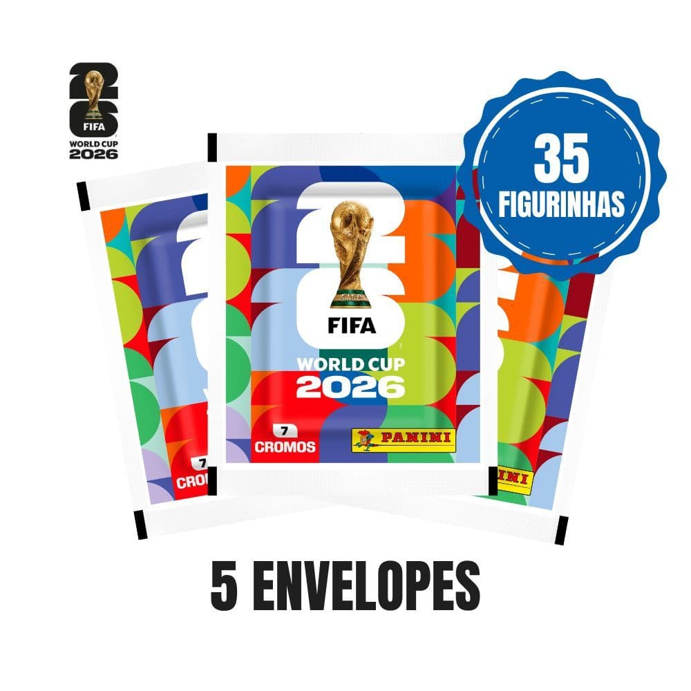 Kit 5 Envelopes Copa do Mundo 2026 | 35 Figurinhas