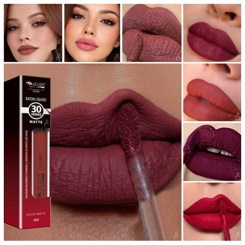 Batom Líquido Matte Nude Hidratante Fixação de Longa Duração Não Transfere Escolha as Cores Vermelho