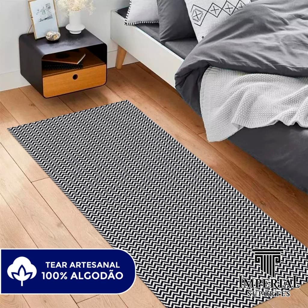 Tapete Passadeira 2,50m x 0,65m Antiderrapante Zig Zag Cozinha Hall Sala Quarto Corredor