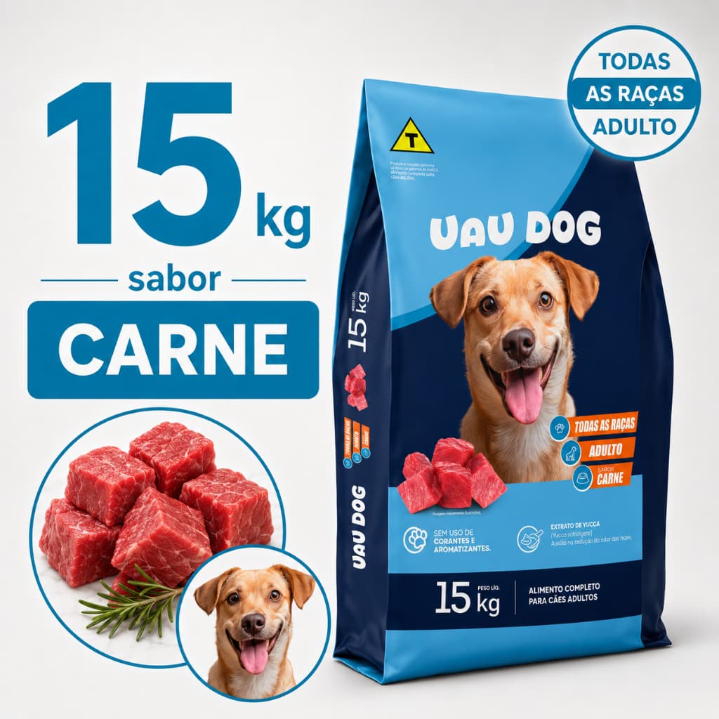 Ração Para Cachorro Adulto Sabor Carne 15kg Todas As Raças