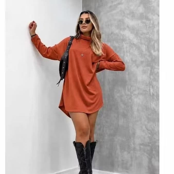 Poncho Feminino Gola Alta Lanzinha Manga Longa Inverno Elegante Moda 2026
