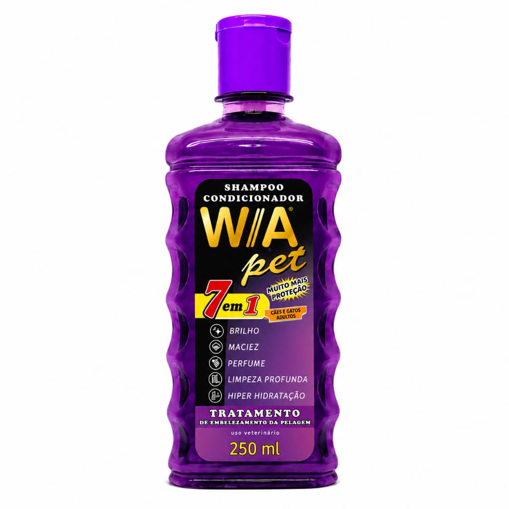 Shampoo Pet 7 em 1 para Cães e Gatos Hidratação Brilho Perfume 250ml e 750ml