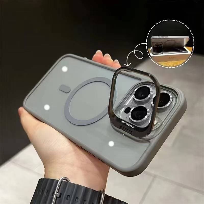 Capa Magnética MagSafe Para iPhone 11 12 13 14 15 16 16E 17 Pro Max Com Lente Suporte
