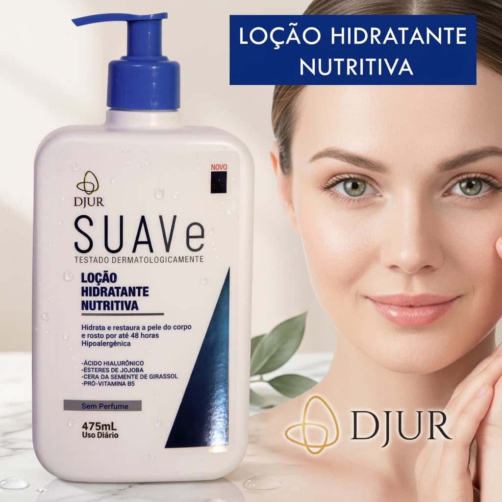 Loção Corporal Hidratante Pele Seca Nutrição Profunda Ácido Hialurônico Sem Corante