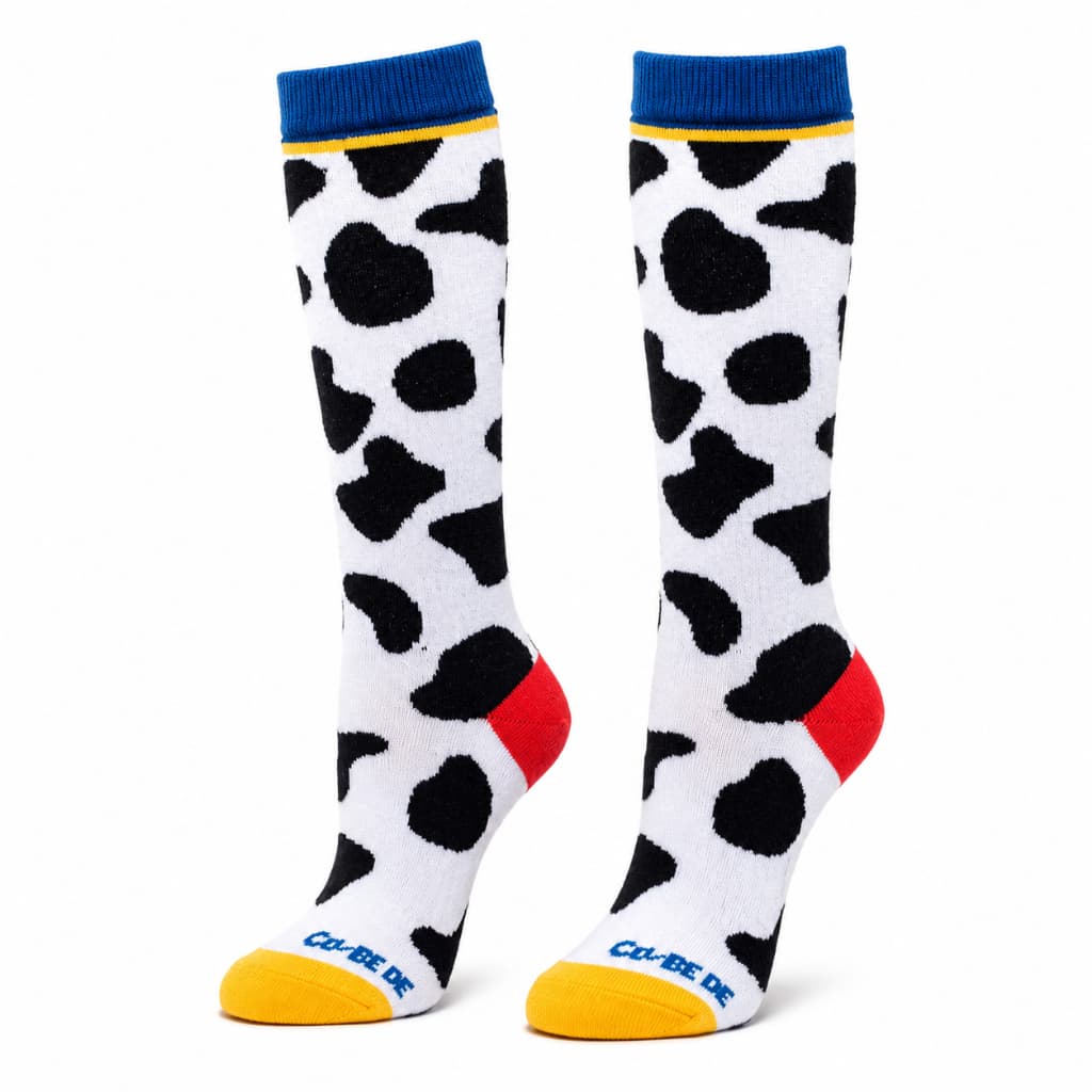 Meia 3/4 Adulto e Infantil Cano Alto Modinha Cowboy Fazendinha