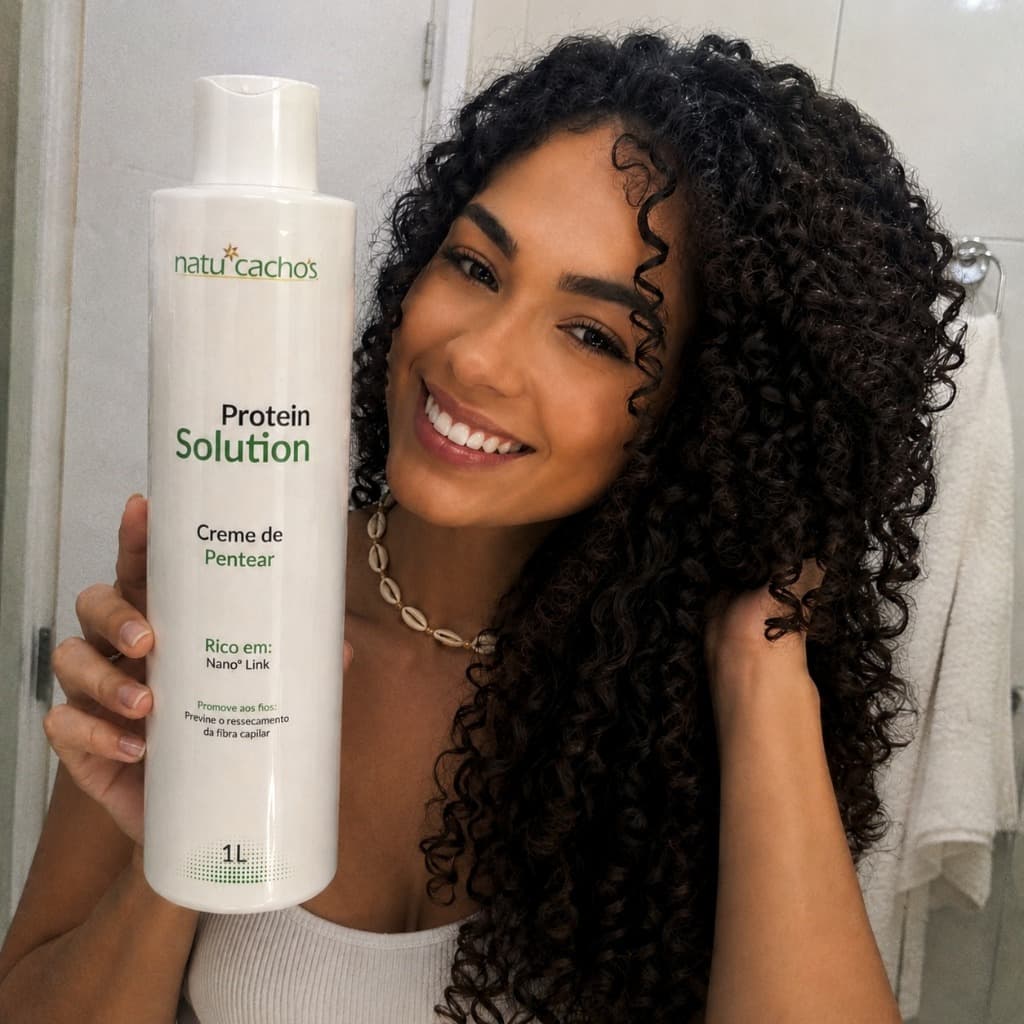 Creme de Pentear Solution 1L Profissional | Reparação Capilar, Blindagem Hidratante e Brilho Intenso