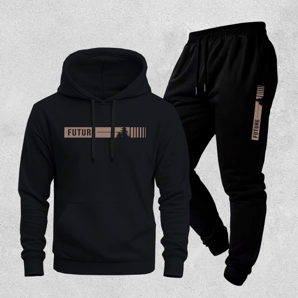 Conjunto Moletom Unissex Future Com Capuz e Calça Jogger Casual Inverno Estiloso Confortável