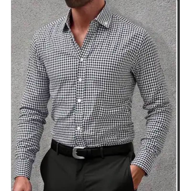 Camisa Social Manga Longa Xadrez P/RL Masculina Slim fit quadriculada
