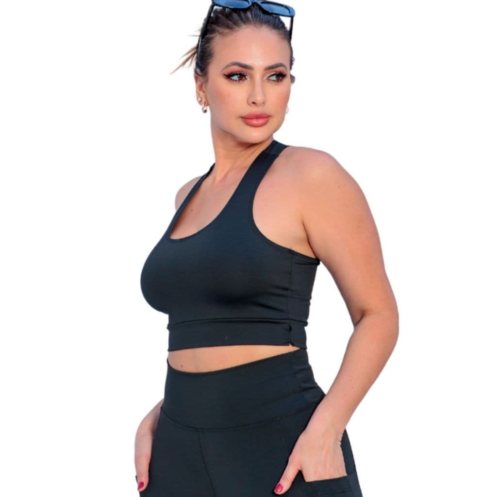 Top Nadador Suplex Liso Academia Fitness Menor Preço Roupas Femininas