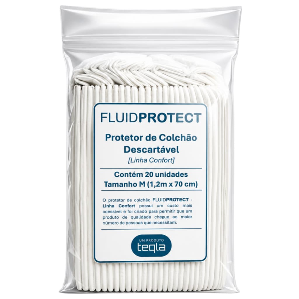Protetor De Colchão Descartável - 20 Unidades FLUID PROTECT (1,2m X 70cm)