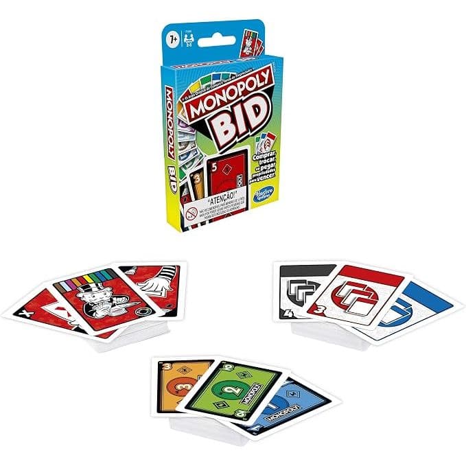 Jogo Hasbro Gaming Monopoly Bid - Jogo de Cartas Rápido para Família Leilão Hasbro  Multicor