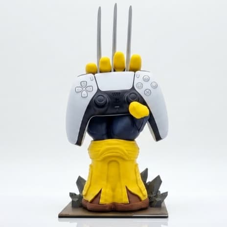 Suporte para Controle de Videogame Wolverine Decorativo | Porta Controle Gamer | Decoração Geek | Impressão 3D