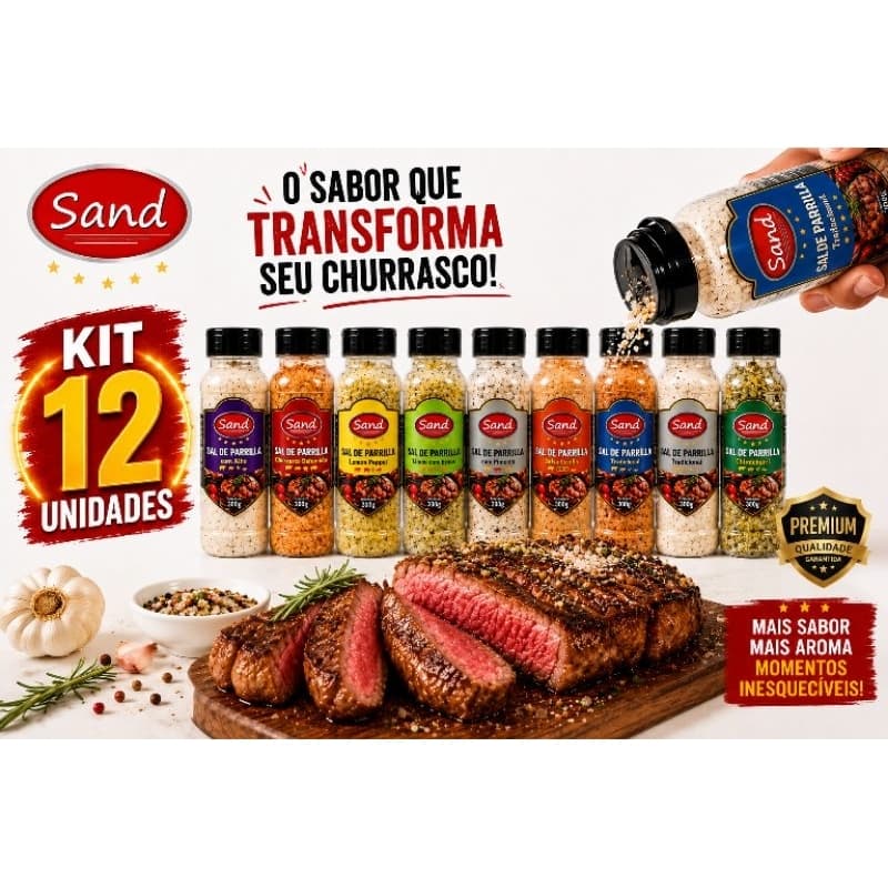 Kit 12 Sal De Parrilla-parrilha Para Churrasco