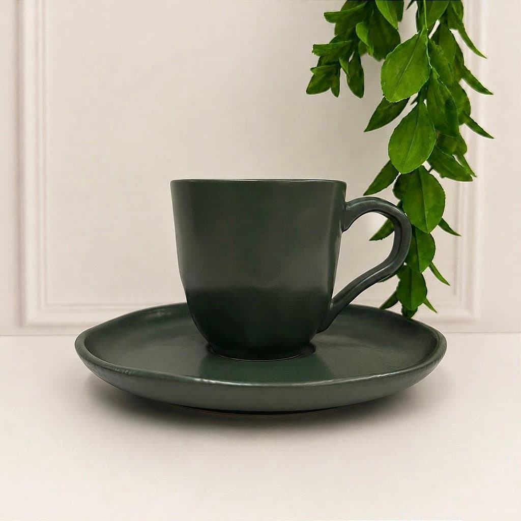 Xícaras De Chá Orgânico 120ml com Pires Bio Leaf