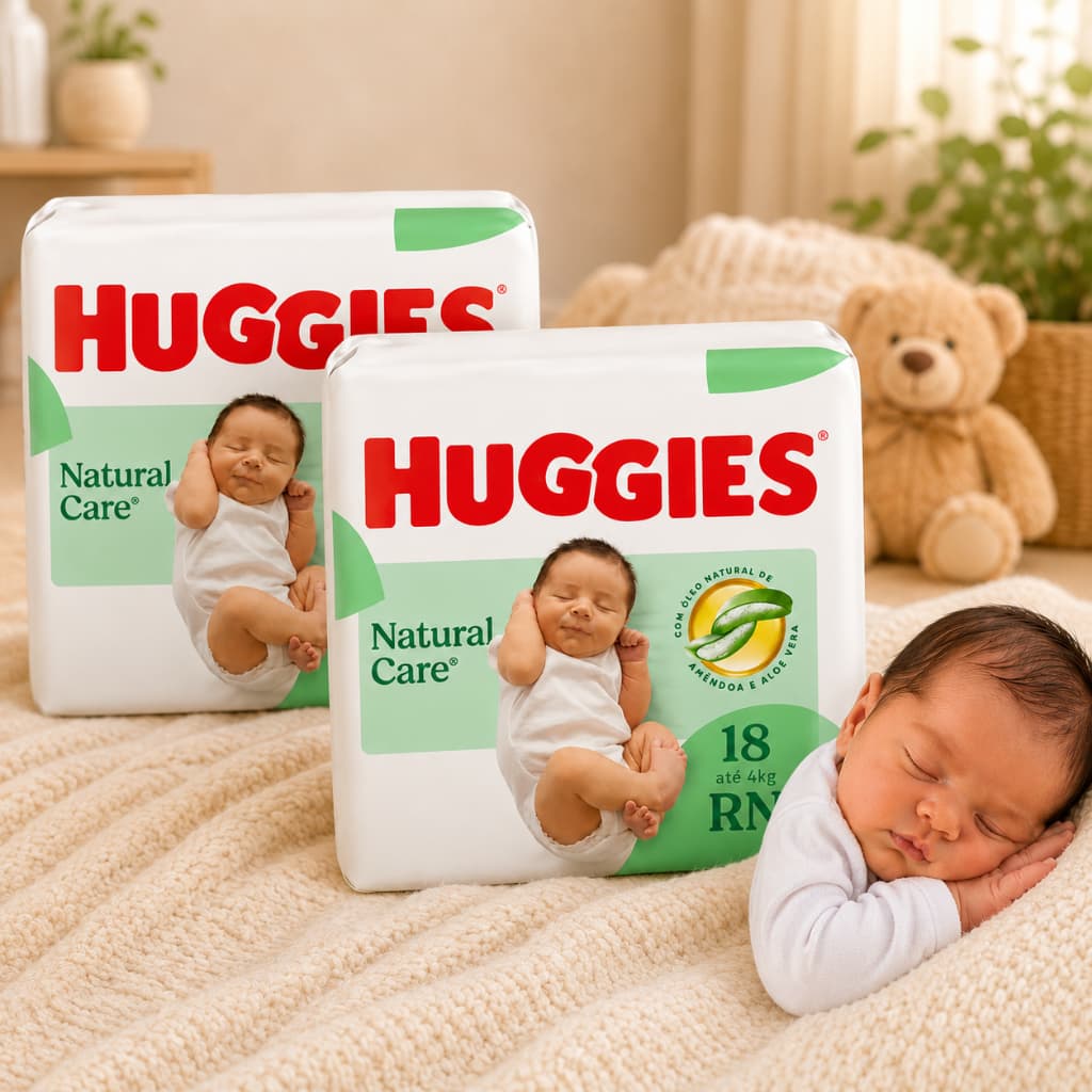 2 Fralda Descartavel Huggies Bebe Rn Recem Nascido Prematuro