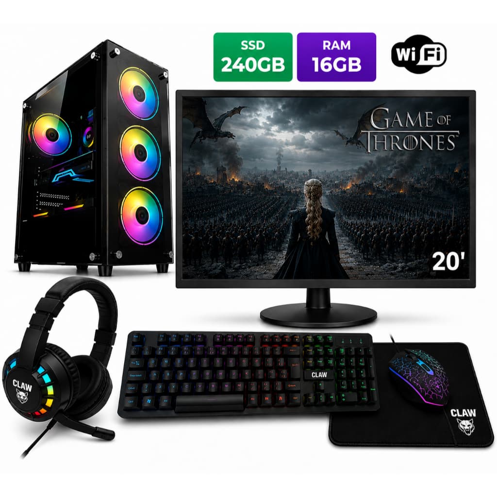 Pc Gamer Completo Intel core I5 3ª 16gb SSD 240gb