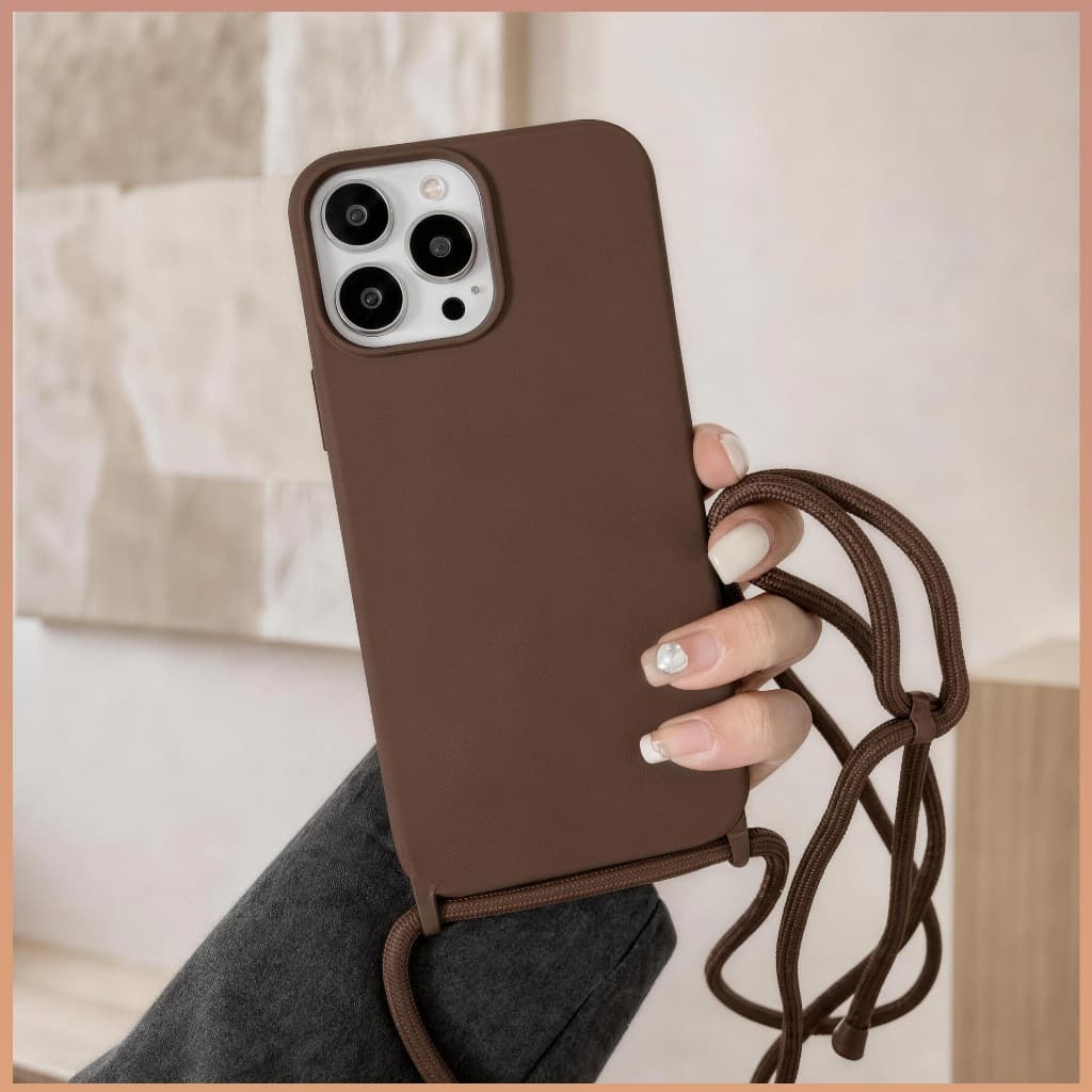 Capa iPhone com Cordão Capinha para Celular TPU Aveludada Antichoque para iPhone 11 12 13 14 15 16 17 ProMax