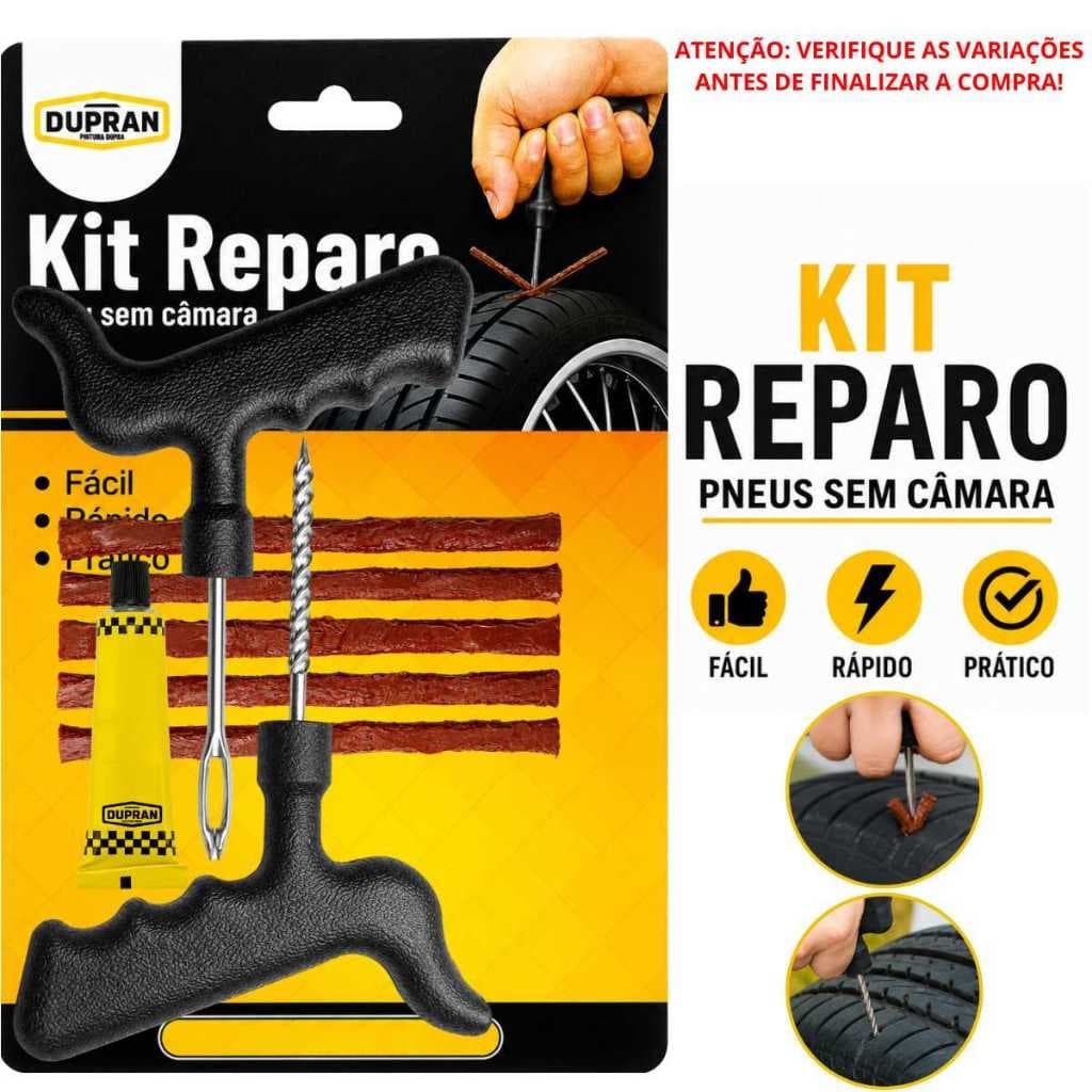 Reparo de peneu moto carro sem câmara peneu furado kit com 8 peças