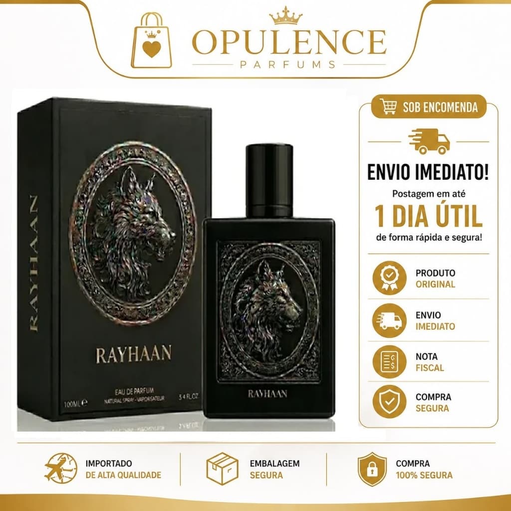 Perfume Rayhaan Wolf Eau de Parfum 100ml Masculino Original Importado