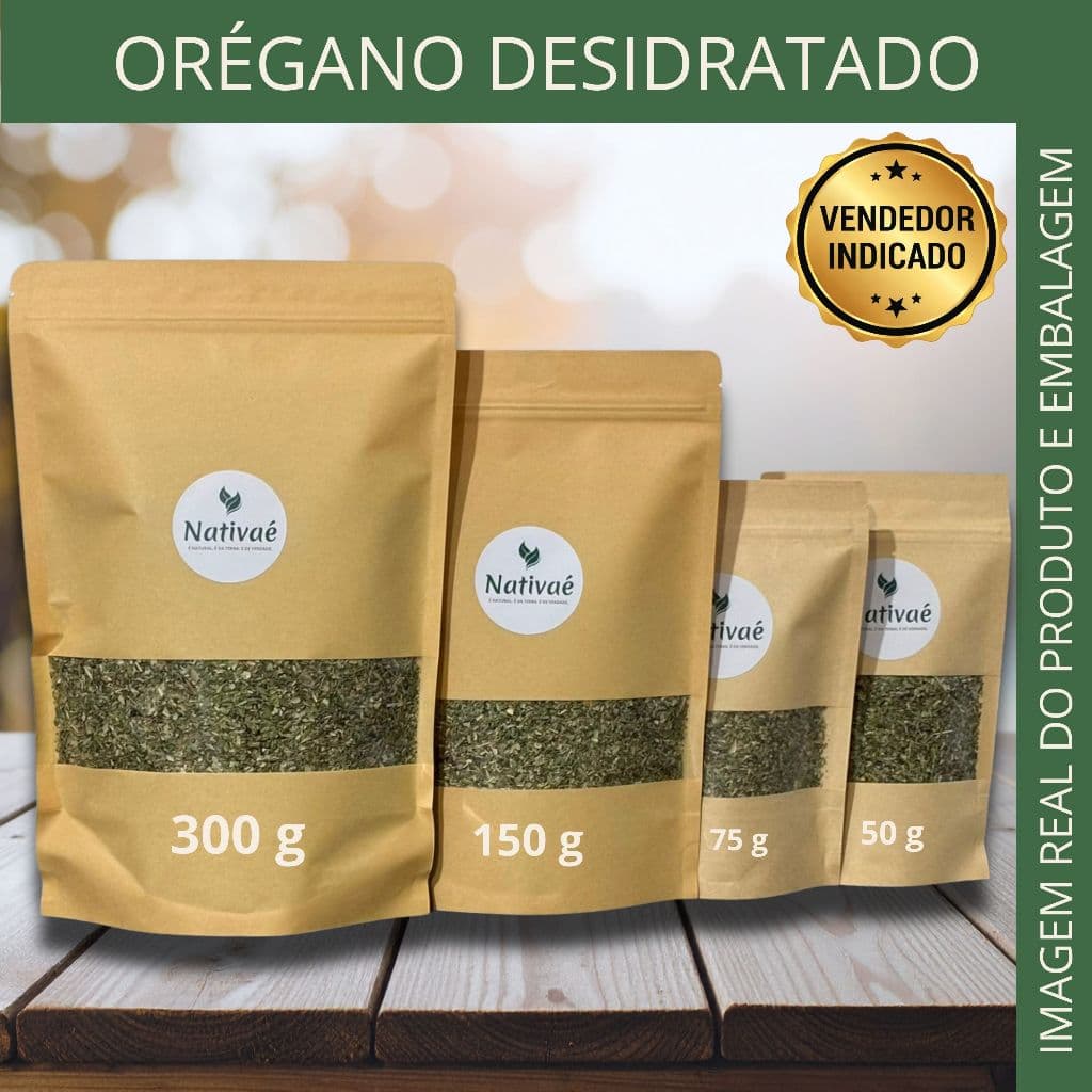 Orégano Desidratado Nativaé Tempero Natural Condimento para Pizza Massas Molhos Carnes Saladas 50g 75g 150g 300g