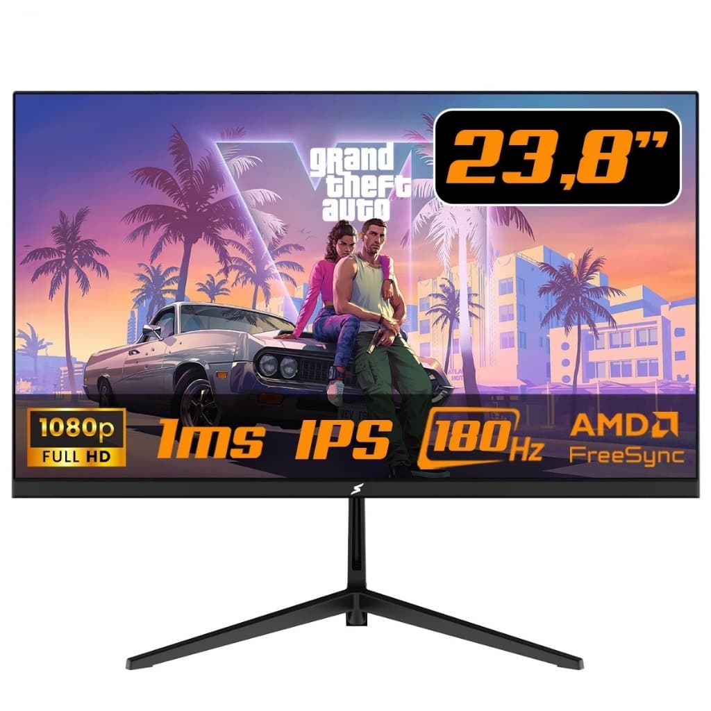 Monitor Gamer SuperFrame Precision 23,8" IPS Full HD 180Hz 1ms FreeSync G-Sync HDMI DP