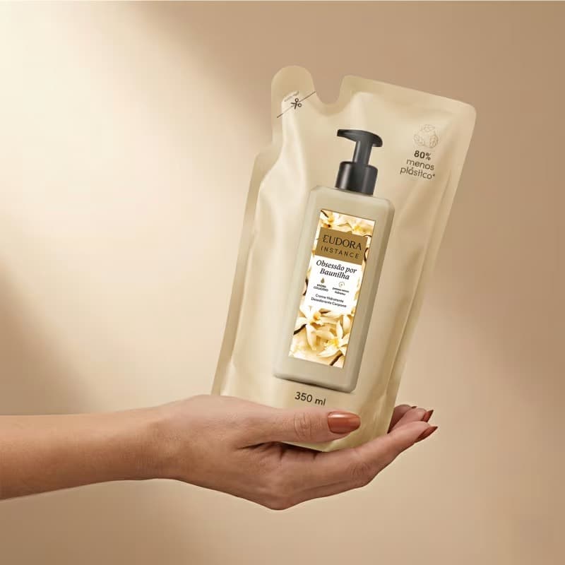 Refil Creme Hidratante Desodorante Corporal Instance obsessão por Baunilha 350ml