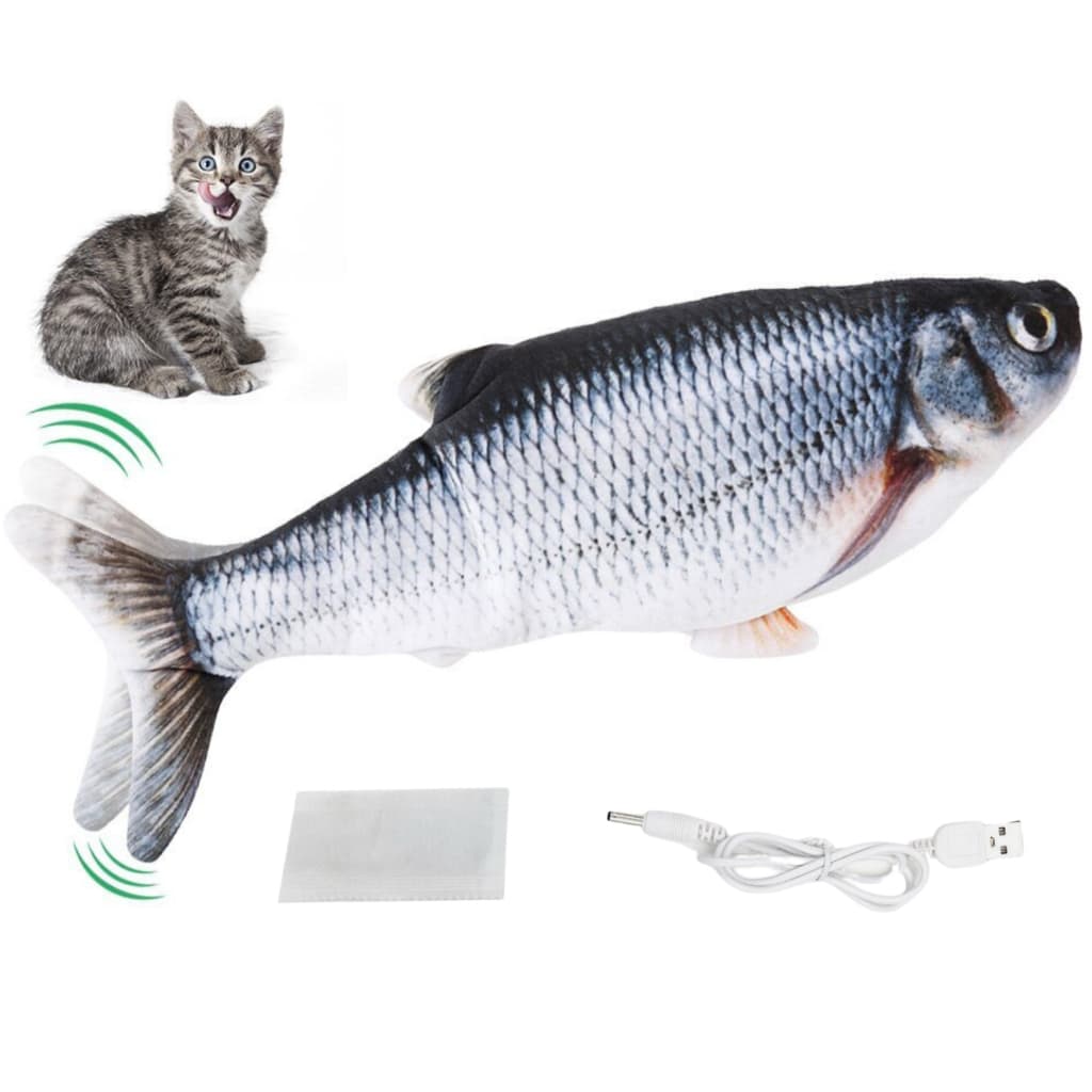 Brinquedo Peixe elétrico  interativo com Catnip gato se mexe Pelucia Pet