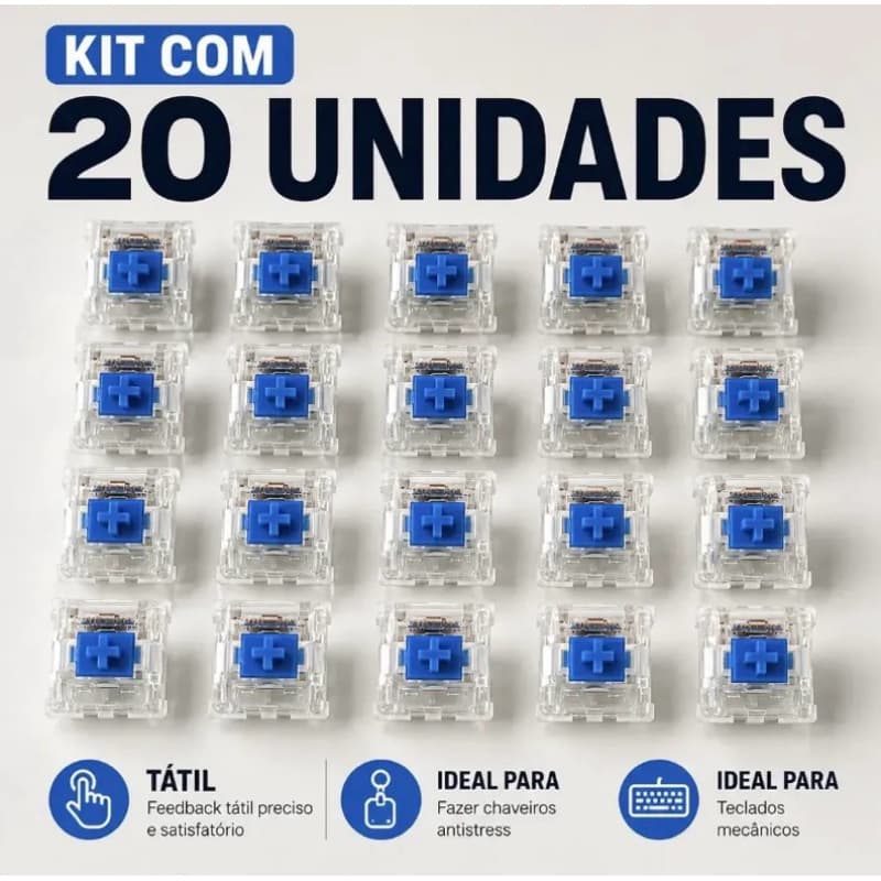 Interruptores de teclado mecânico azul à prova de poeira com clique tátil clicker switch mecanico para chaveiro 3D