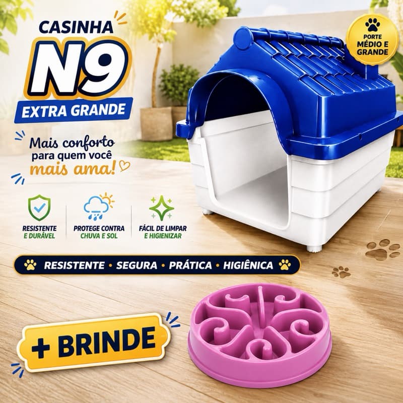 Casinha Plástica para Cachorro N9 Extra Grande -
