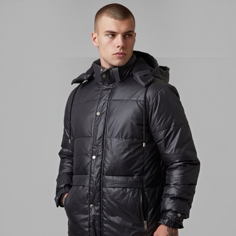 jaqueta bobojaco masculina de motoqueiro impermeável de nylon toda forrada de pelinhos por dentro com capuz removível