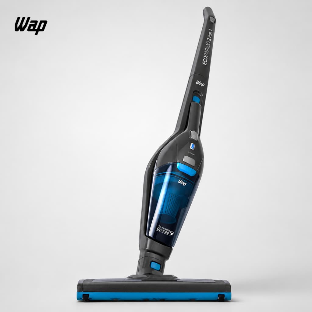 Aspirador de Pó 2 em 1 Sem Fio Vertical Portátil com Led e 2 Velocidades Bivolt Wap