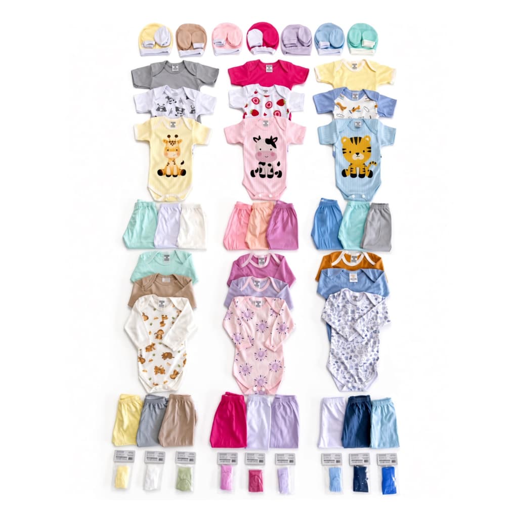 Kit 36 Peças Roupa de Bebê Body Calça Menina Menino