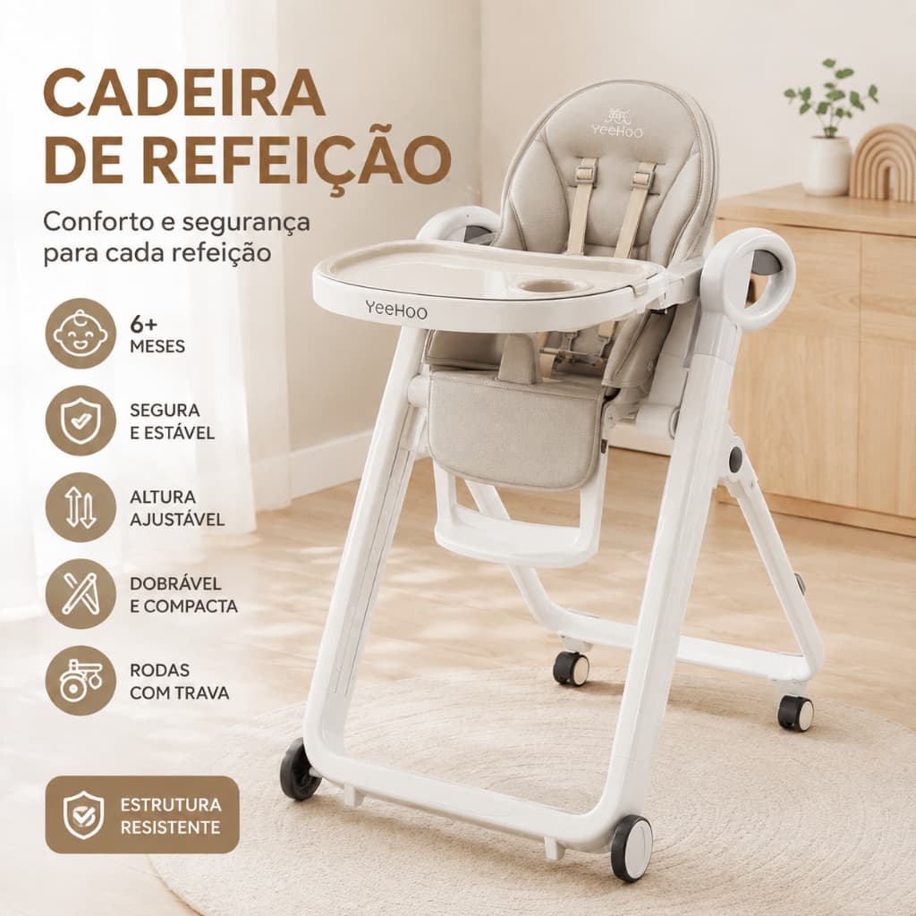 Cadeira De Alimentação Para Bebe YeeHoO Pode ser dobrado para arrumação Cadeirinha de alimentação