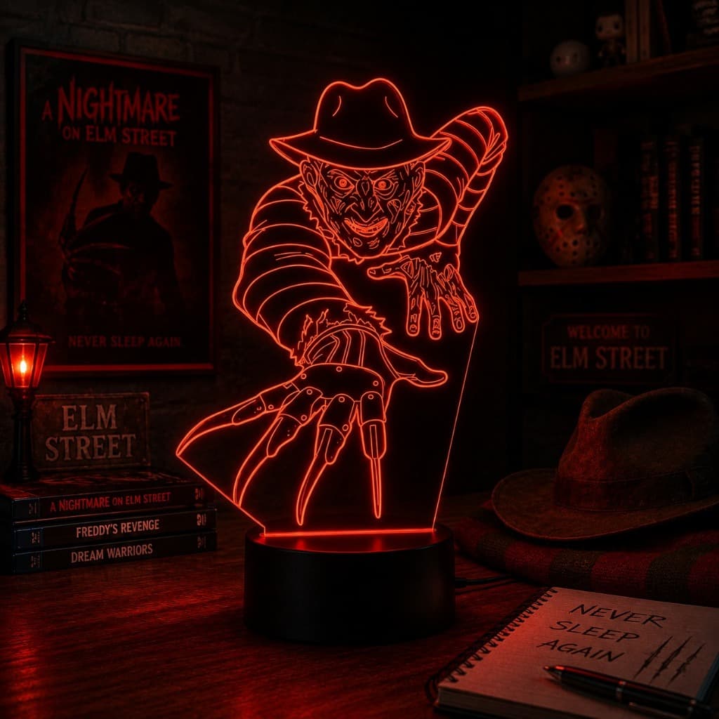 Luminária Led 3D Freddy Krueger Presente Criativo Decoração Multicores