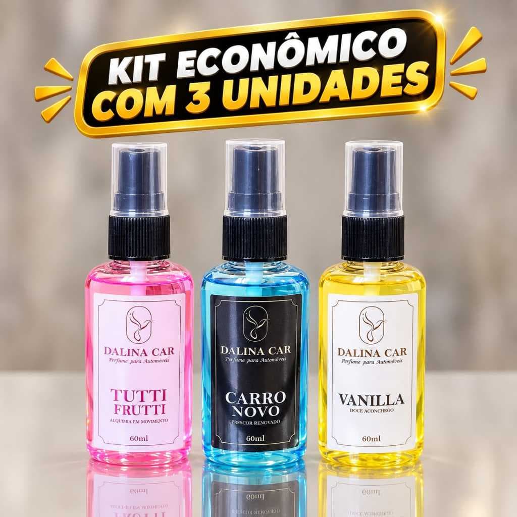 Kit 3 Cheirinho Economico Arominha Carro Vanilla Tutti Frutti Carro Novo Spray 60 ML  Aromatizante