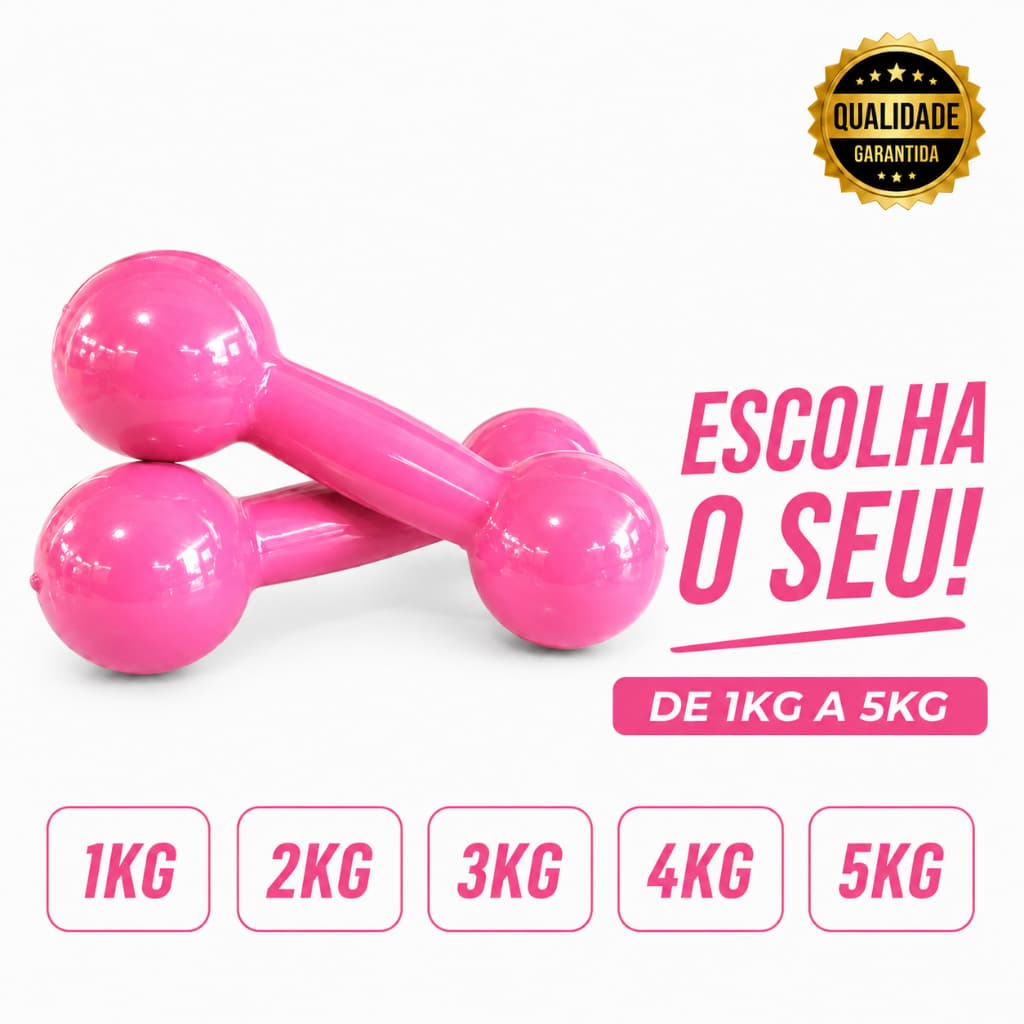 Peso Academia Halter Bola Girlpower 1kg a 5kg Par Emborrachado Academia Funcional Fisioterapia Calistenia Gym Crossfit
