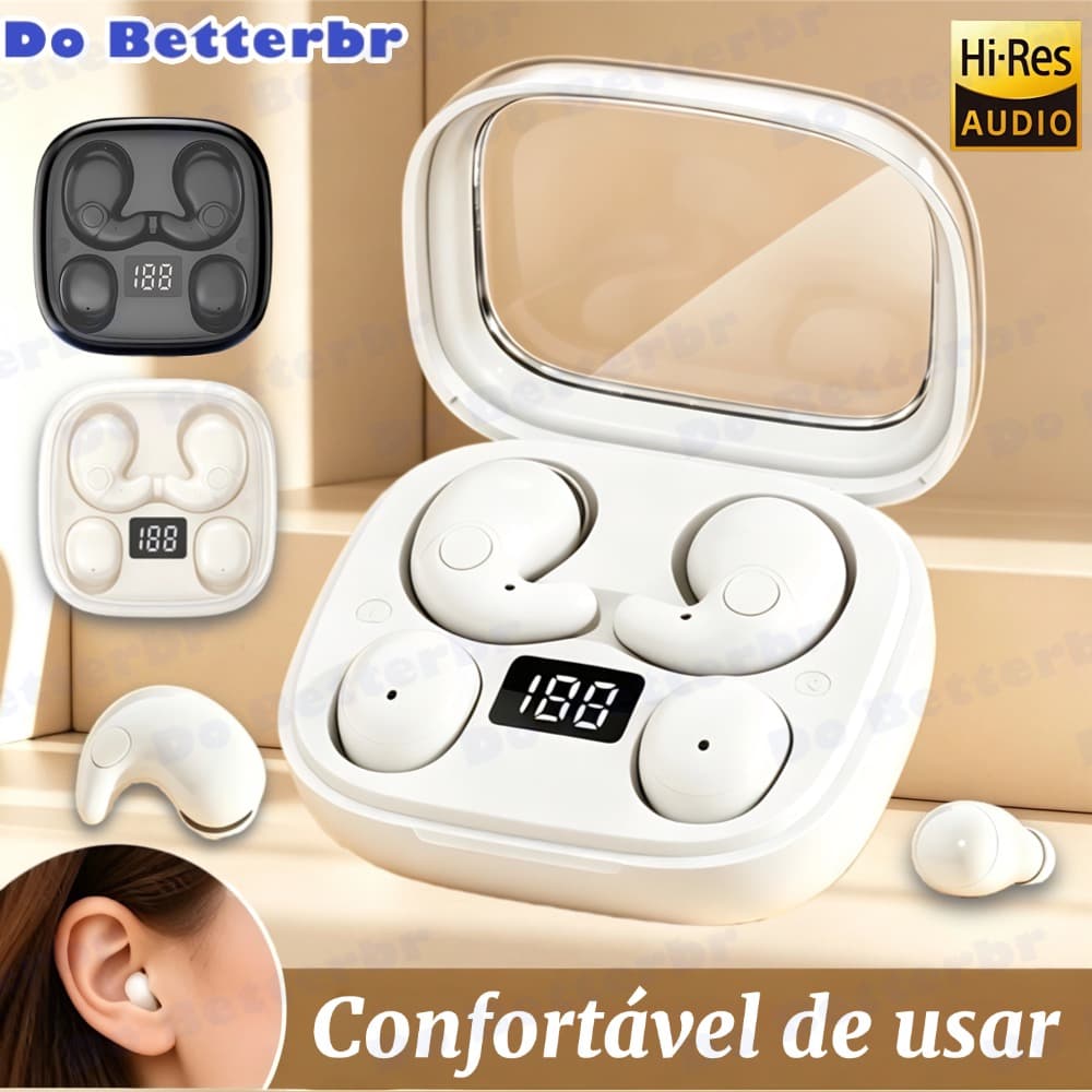 Fones de ouvido Bluetooth de dormir 2 pares sem fio com microfone, fones de ouvido com cancelamento de ruído