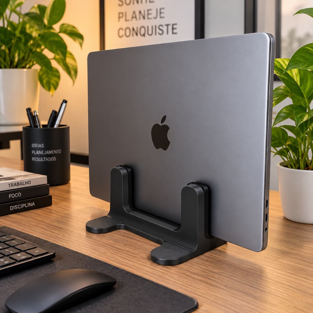 Suporte Vertical Para Notebook Organizador Mesa Base Notebook