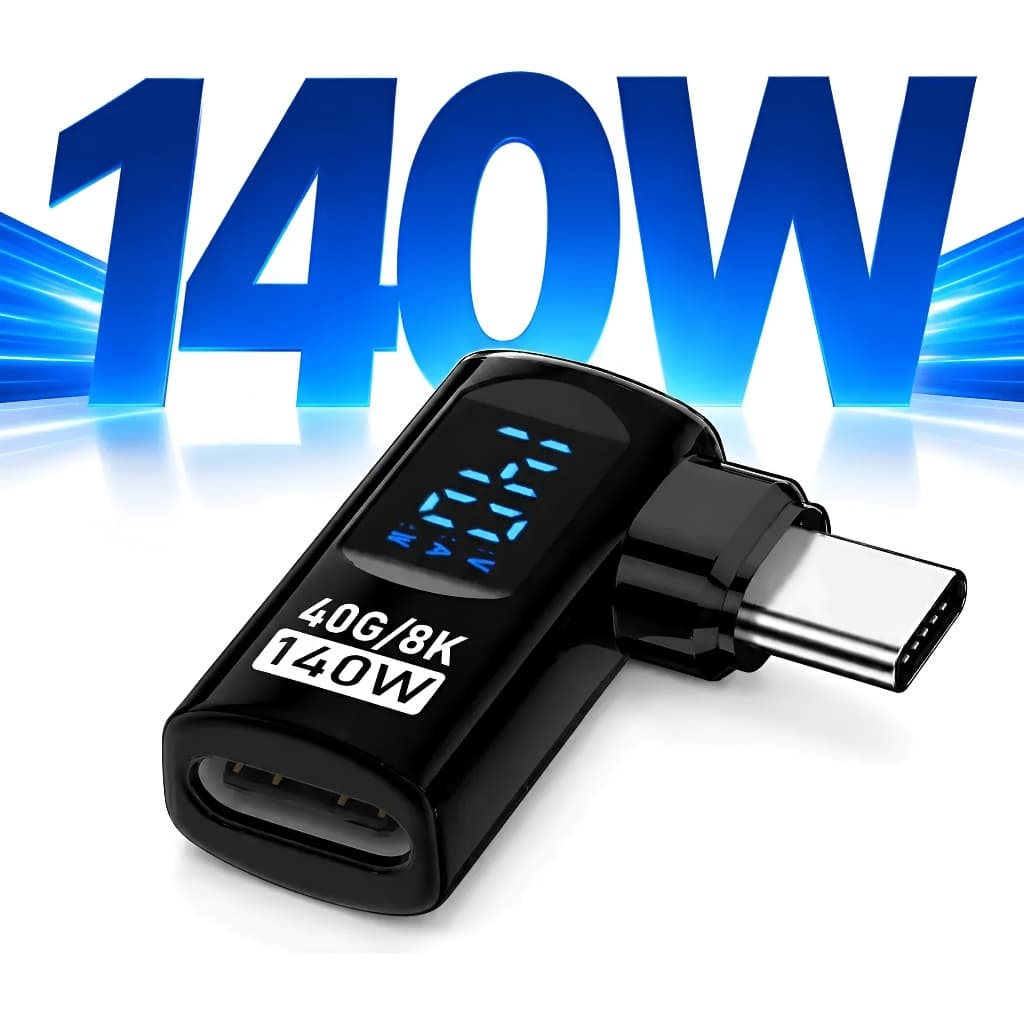 Adaptador 140w Usb-c Ultra Rápida 40gbps Para Ssds Externos Preto