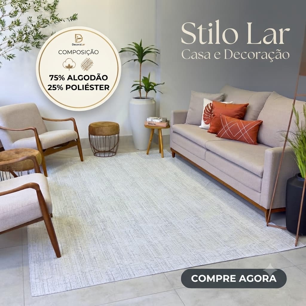Tapete 2,00X2,50 Antiderrapante Antialérgico Moderno Decorativo Apartamento Sala de Estar Quarto