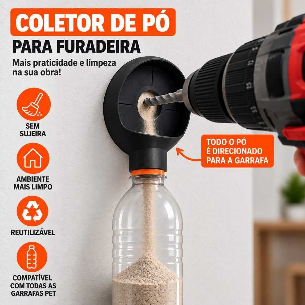 Coletor de Pó para Furadeira e Parafusadeira – Fure Parede sem Sujeira | Casa e Obra | Sem Bagunça.