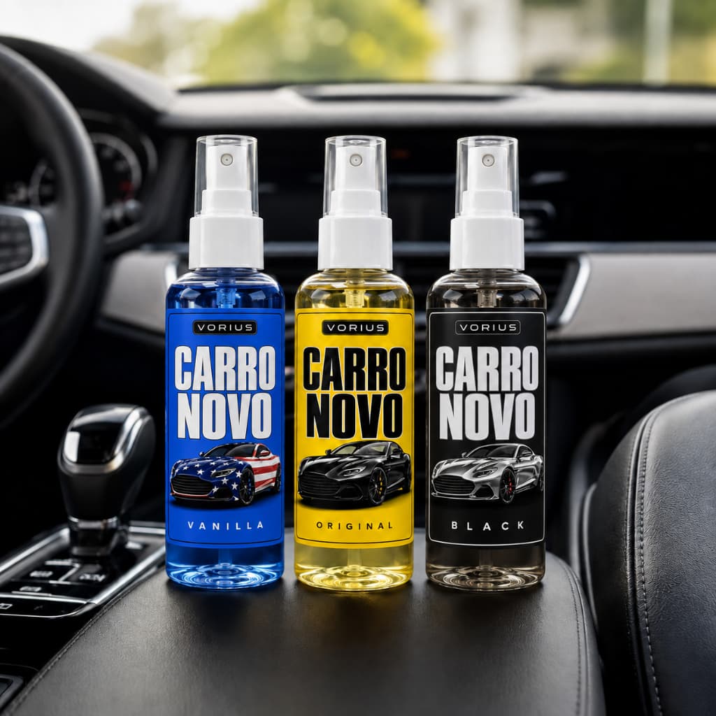 Kit 3 Frascos de Cheirinho para Carro Perfume Automotivo em Spray