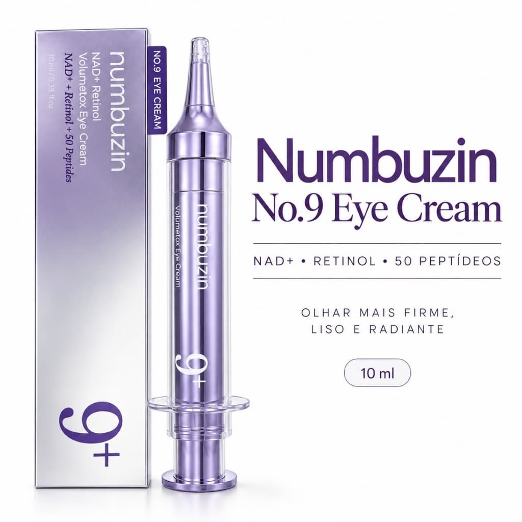 Numbuzin No.9 Eye Cream 10ml Retinol NAD+ 50 Peptídeos Anti-Idade Rugas Linhas Finas Olheiras Skincare Coreano Original