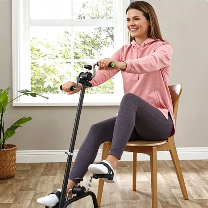 Mini Bicicleta Ergométrica Treino Braços e Pernas Fisioterapia Reabilitação para Idosos Exercício Doméstico
