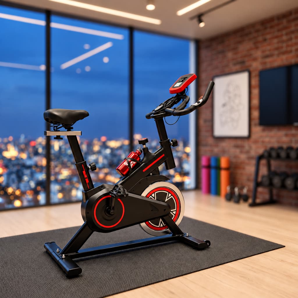 Bicicleta Ergométrica Bike Spinning Nakasaki 120kg Display Sensor de Pulso Profissional