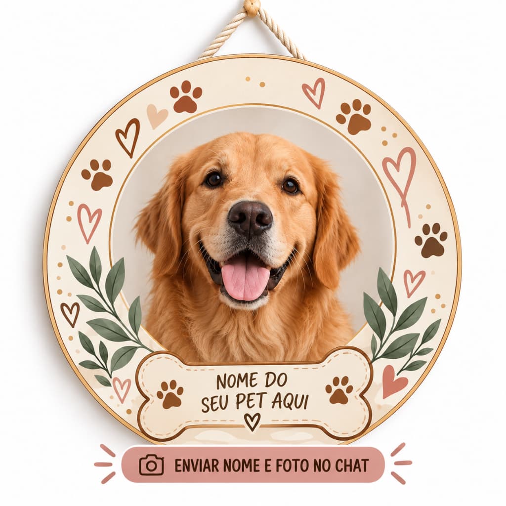 Quadro Redondo Personalizado PET/ ANIVERSARIO PET, PLAQUINHA PARA CASINHA DO PET E PLACA DECORATIVA