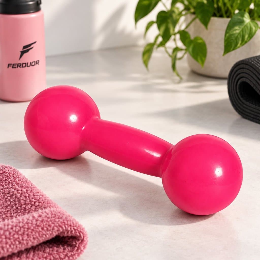 Halter B 6Kg Rosa Emborrachado Musculação Academia Treino Peso Anilha Halter Fitness Exercícios Ferduor Físicos Esporte