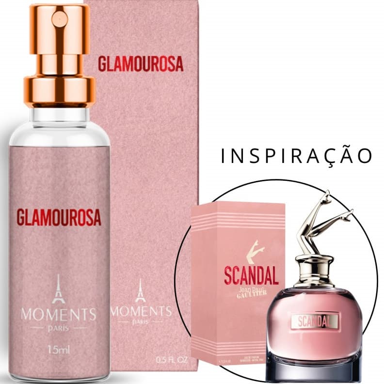 Perfume Importado Contratipo Glamourosa Feminino Eau de Parfum EDP 15ml Moments Paris Bolsa Viagem