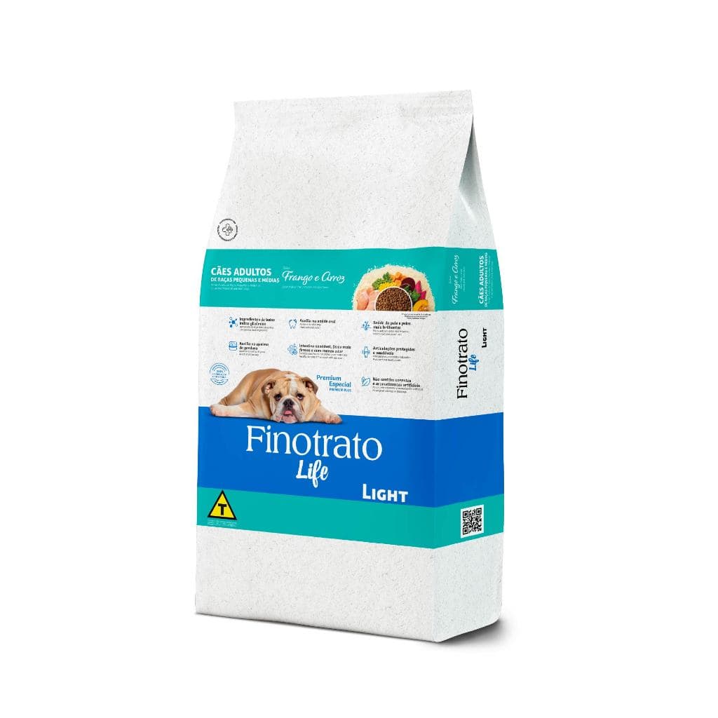 Ração Finotrato Prime Light Premium Especial Cães Adultos Raças Pequenas e Média Sabor Frango e Cereais 3kg